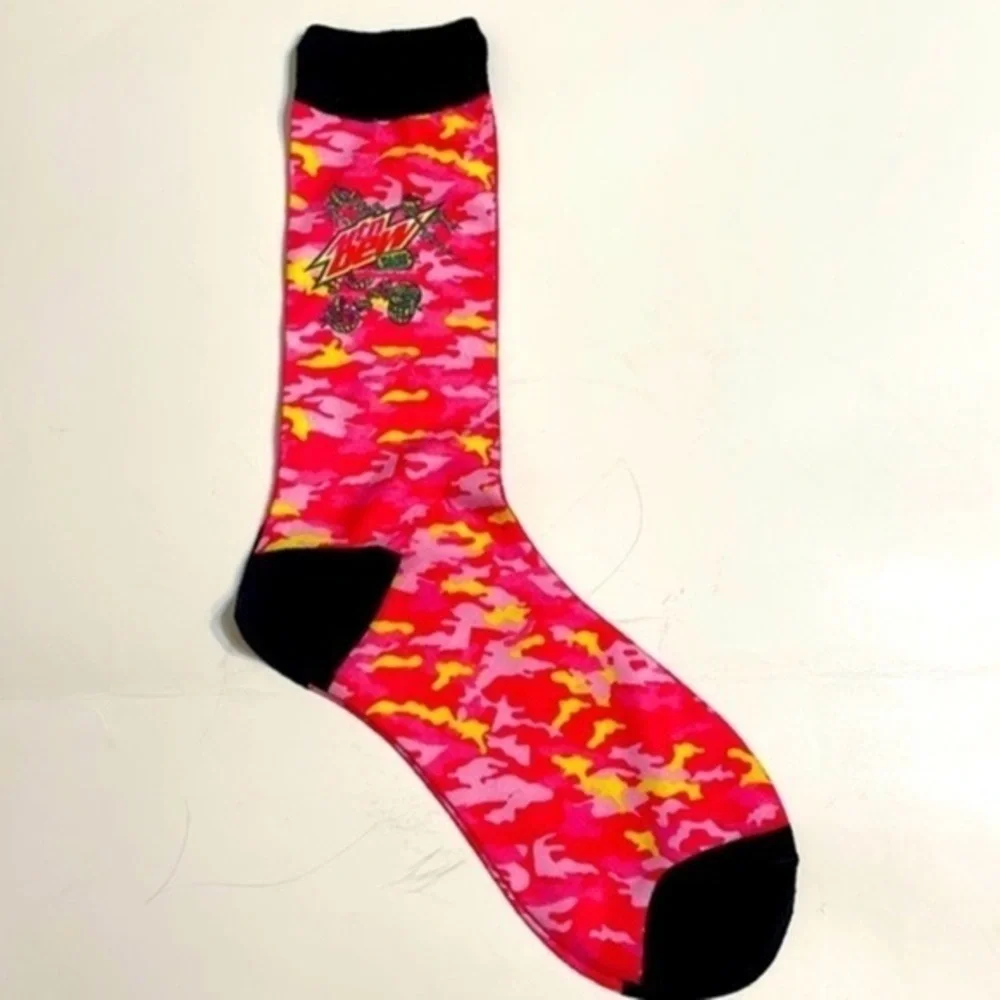 Mountain Dew Unisex Pink Camo socks New OS